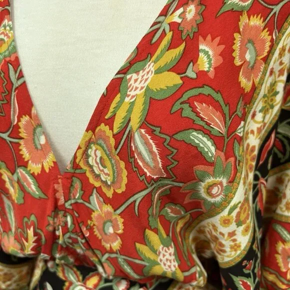 NEW Spell Lolita Cutout Maxi Dress Size Xs Campfire Print